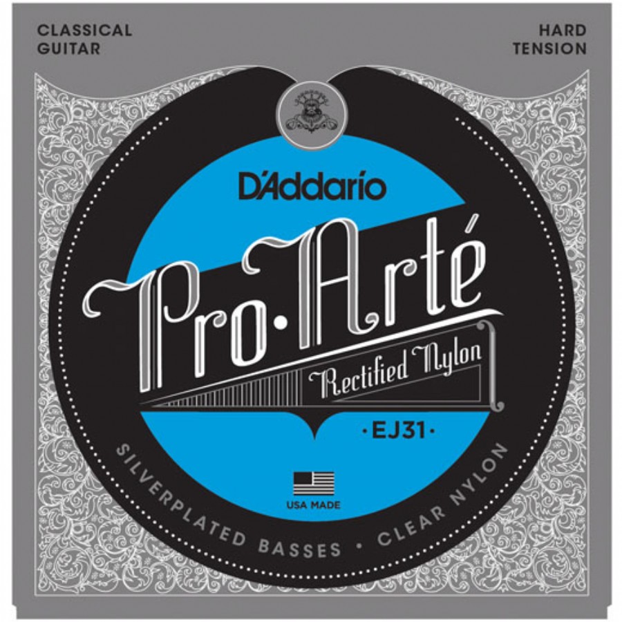 D'Addario EJ31 Pro-Arté Rectified Trebles, Hard Tension Takım Tel Klasik Gitar Teli