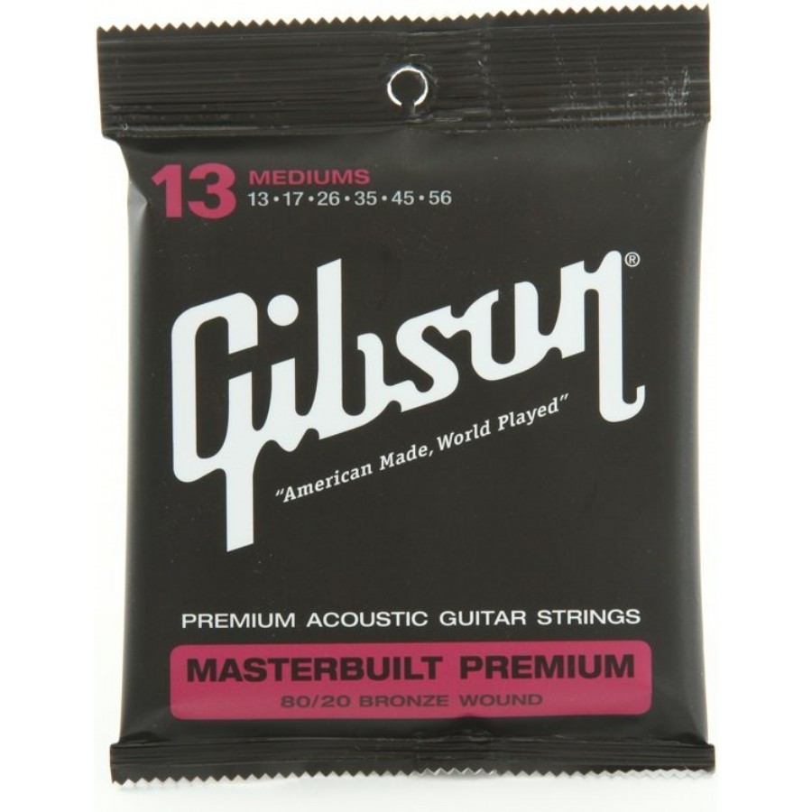 Gibson SAG-BRS13 Masterbuilt Premium 80/20 Bronze Medium Akustik Gitar Teli 013