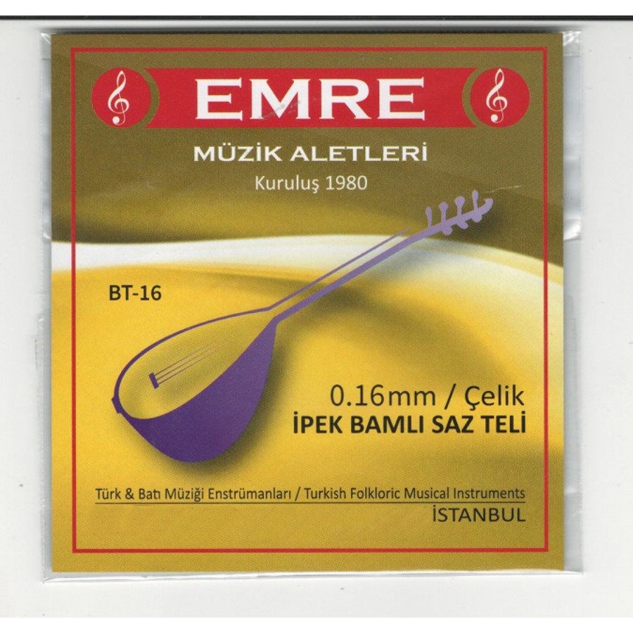 Emre BT-16 Çelik Takım Tel İpek Bamlı Bağlama Teli 016