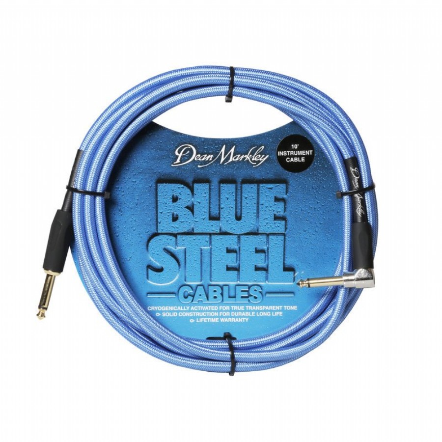 Dean Markley BSIN10R Blue Steel 10 Ft. Right Angle Cable Enstrüman Kablosu (3 mt)