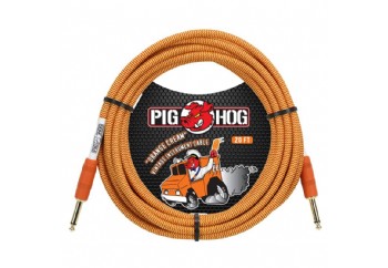 Pig Hog PCH20CC Vintage-Series Woven Instrument Cable Orange Cream - Enstruman Kablosu (6 mt)