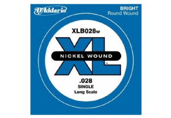 D'Addario Nickel Wound Single Long Scale .028 - XLB028W - Bas Gitar Tek Tel