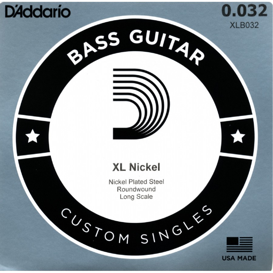 D'Addario Nickel Wound Single Long Scale .032 - XLB032 Bas Gitar Tek Tel
