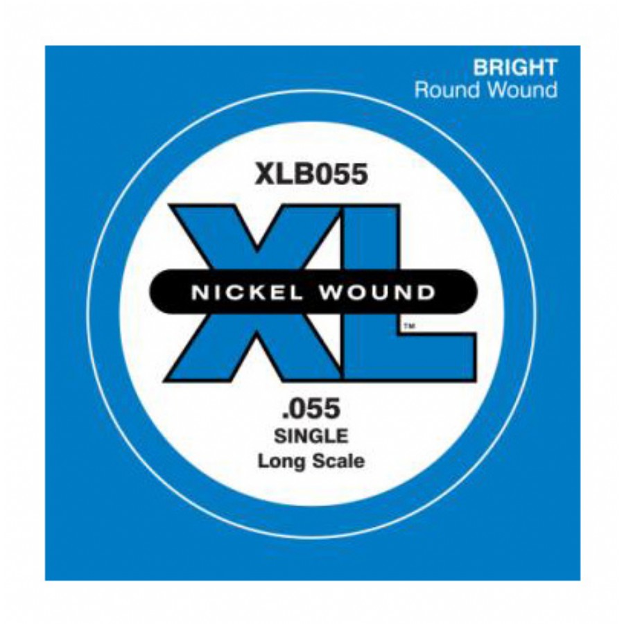 D'Addario Nickel Wound Single Long Scale .055 - XLB055 Bas Gitar Tek Tel