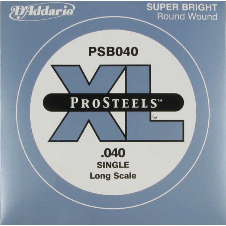 D'Addario ProSteels Bass Single, Custom Light, Long Scale .040 - PSB040 Bas Gitar Tek Tel