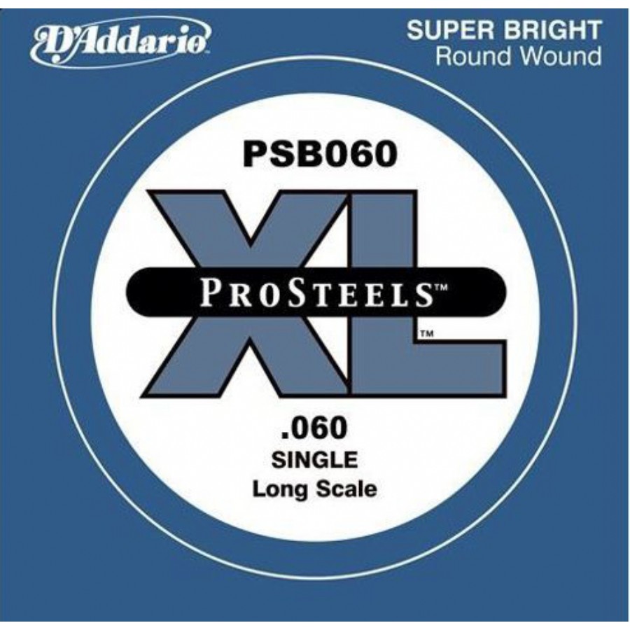 D'Addario ProSteels Bass Single, Custom Light, Long Scale .060 - PSB060 Bas Gitar Tek Tel