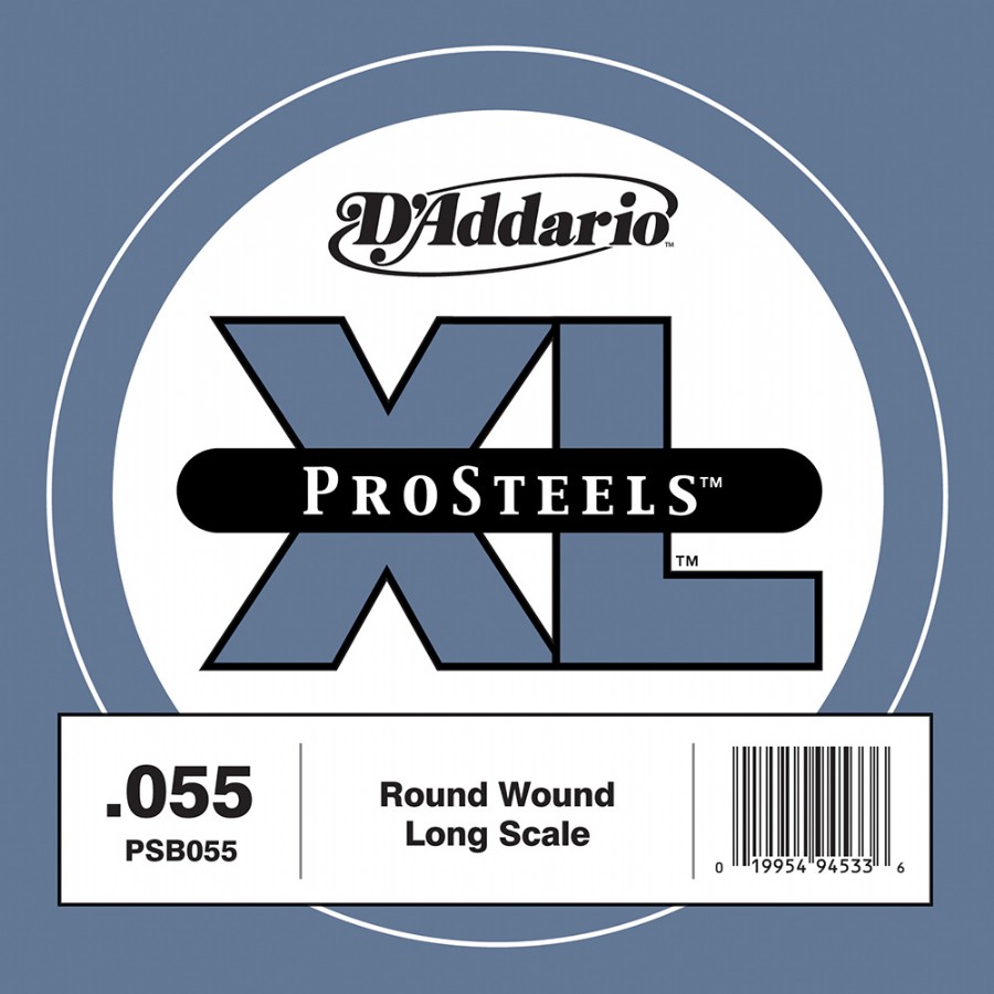 D'Addario ProSteels Bass Single, Custom Light, Long Scale .055 - PSB055 Bas Gitar Tek Tel