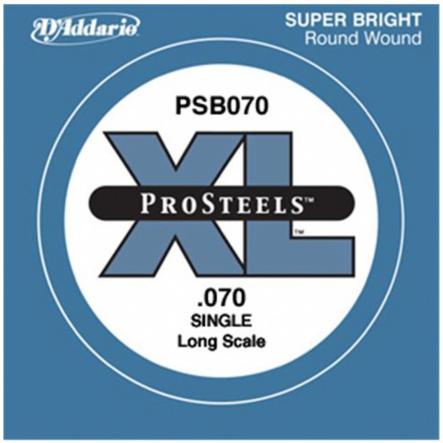 D'Addario ProSteels Bass Single, Custom Light, Long Scale .070 - PSB070 Bas Gitar Tek Tel