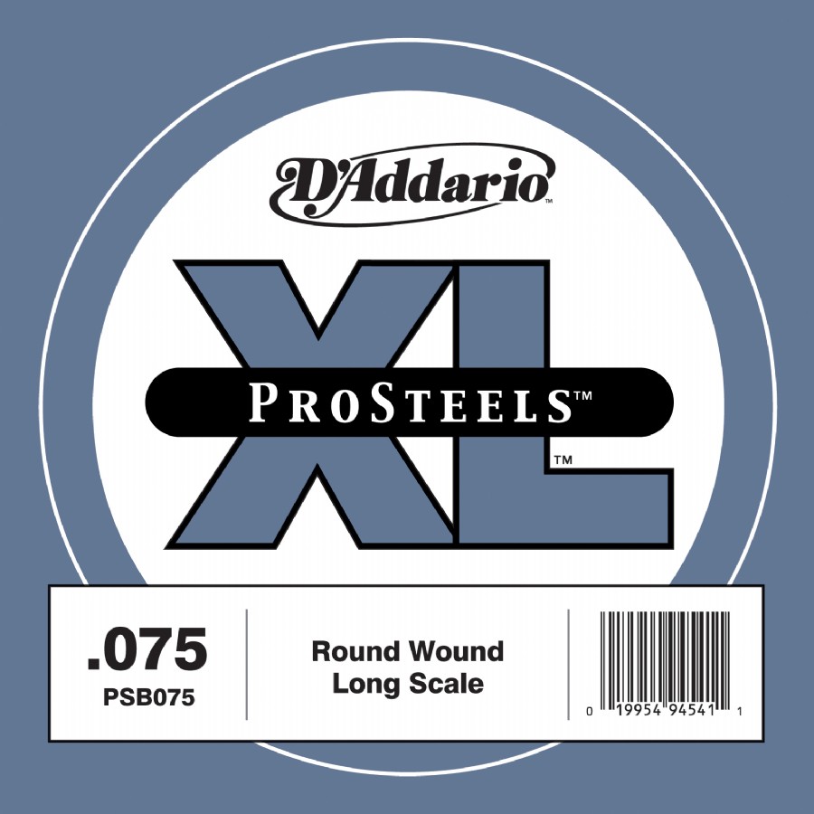 D'Addario ProSteels Bass Single, Custom Light, Long Scale .075 - PSB075 Bas Gitar Tek Tel