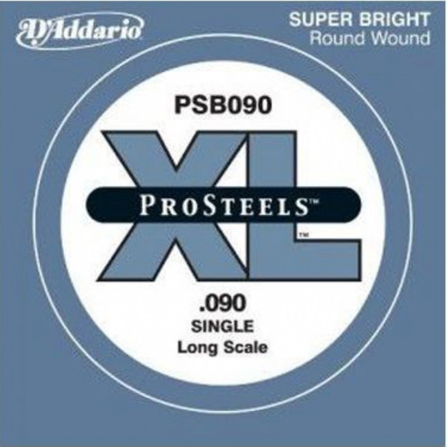 D'Addario ProSteels Bass Single, Custom Light, Long Scale .090 - PSB090 Bas Gitar Tek Tel