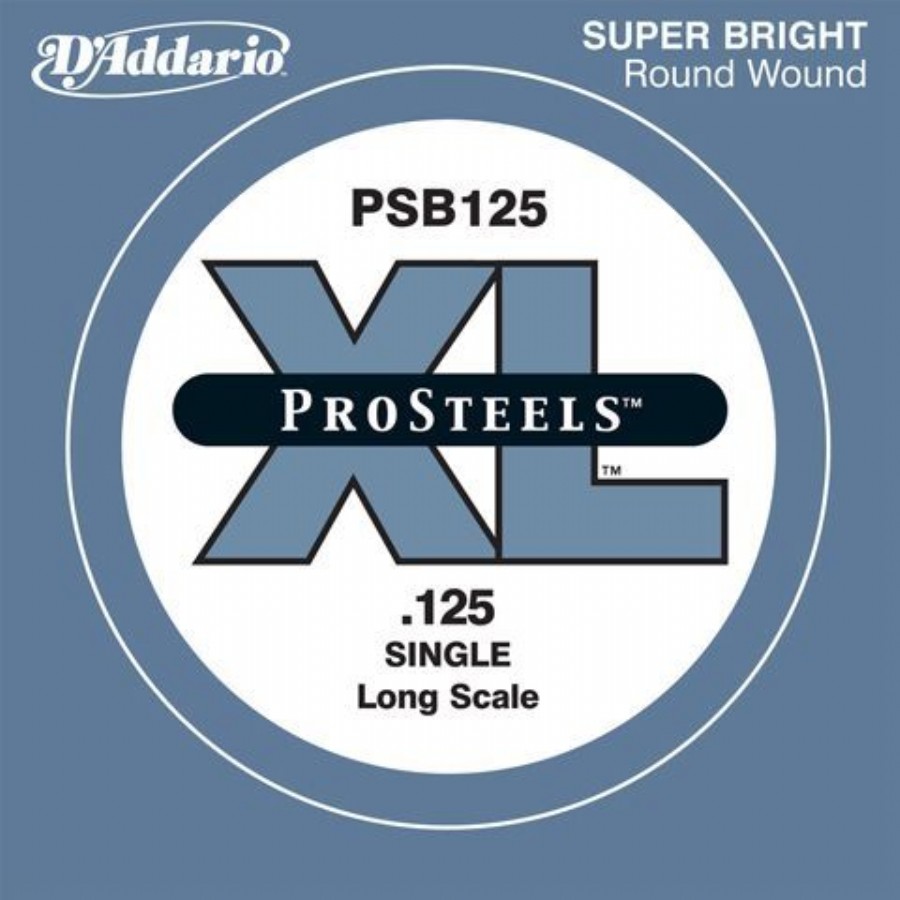 D'Addario ProSteels Bass Single, Custom Light, Long Scale .125 - PSB125 Bas Gitar Tek Tel
