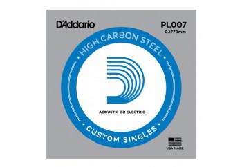 D'Addario Acoustic or Electric Plain Stell Singles .007 - PL007 - Elektro ve Akustik Gitar Tek Tel