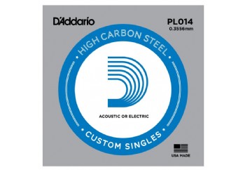 D'Addario Acoustic or Electric Plain Stell Singles .014 - PL014 - Elektro ve Akustik Gitar Tek Tel