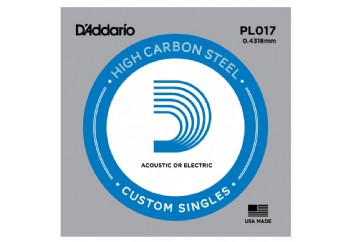 D'Addario Acoustic or Electric Plain Stell Singles .017 - PL017 - Elektro ve Akustik Gitar Tek Tel