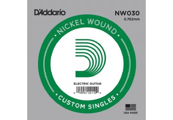 D'Addario Acoustic or Electric Nickel Wound Singles .030 - NW030 - Elektro Gitar Tek Tel
