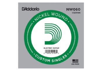 D'Addario Acoustic or Electric Nickel Wound Singles .060 - NW060 - Elektro Gitar Tek Tel