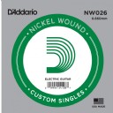 D'Addario Acoustic or Electric Nickel Wound Singles .026 - NW026
