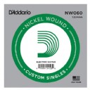 D'Addario Acoustic or Electric Nickel Wound Singles .060 - NW060