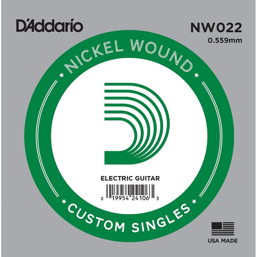 D'Addario Acoustic or Electric Nickel Wound Singles .022 - NW022 Elektro Gitar Tek Tel