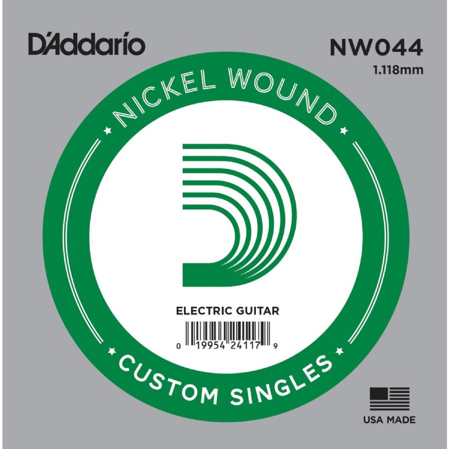 D'Addario Acoustic or Electric Nickel Wound Singles .044 - NW044 Elektro Gitar Tek Tel