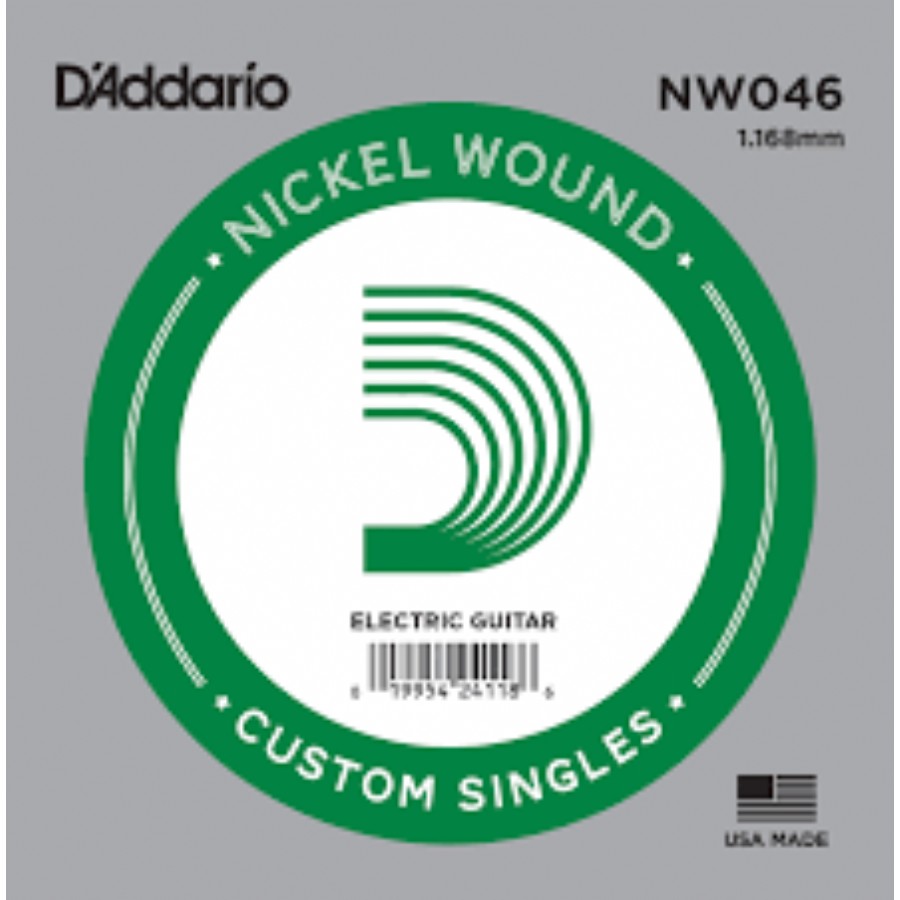 D'Addario Acoustic or Electric Nickel Wound Singles .046 - NW046 Elektro Gitar Tek Tel
