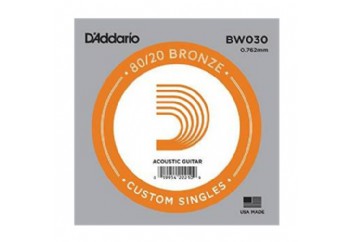D'Addario Acoustic Guitar 80/20 Bronze Single .030 - BW030 - Akustik Gitar Tek Tel