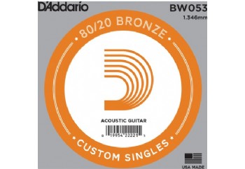 D'Addario Acoustic Guitar 80/20 Bronze Single .053 - BW053 - Akustik Gitar Tek Tel