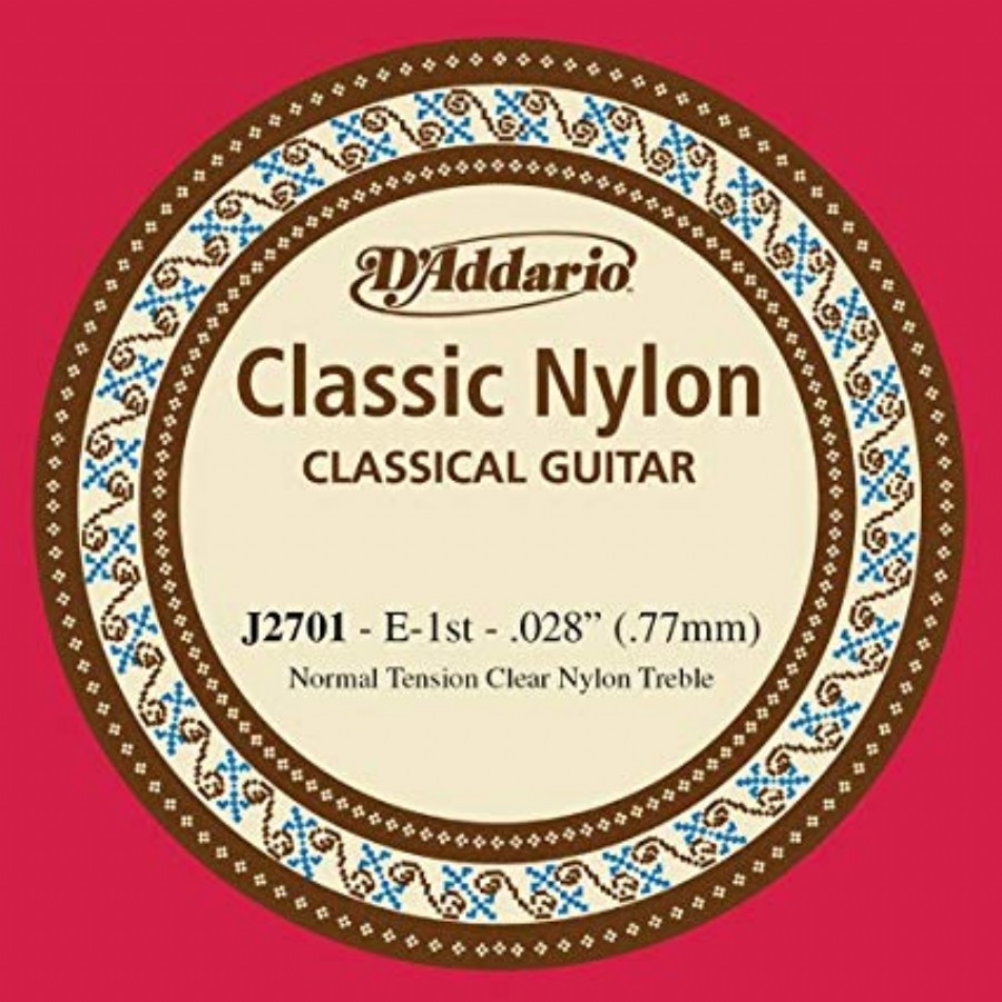 D'Addario Classic Nylon Normal Tension Clear Nyl Treble mi - J2701 Klasik Gitar Tek Tel (Sarımsız)