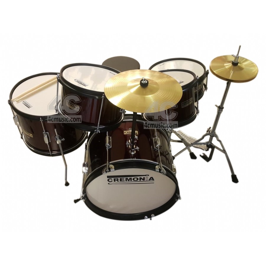 Cremonia JDSET-60DRM 5-PC Junior Drum DRW - Metalik Kırmızı Junior Davul Set