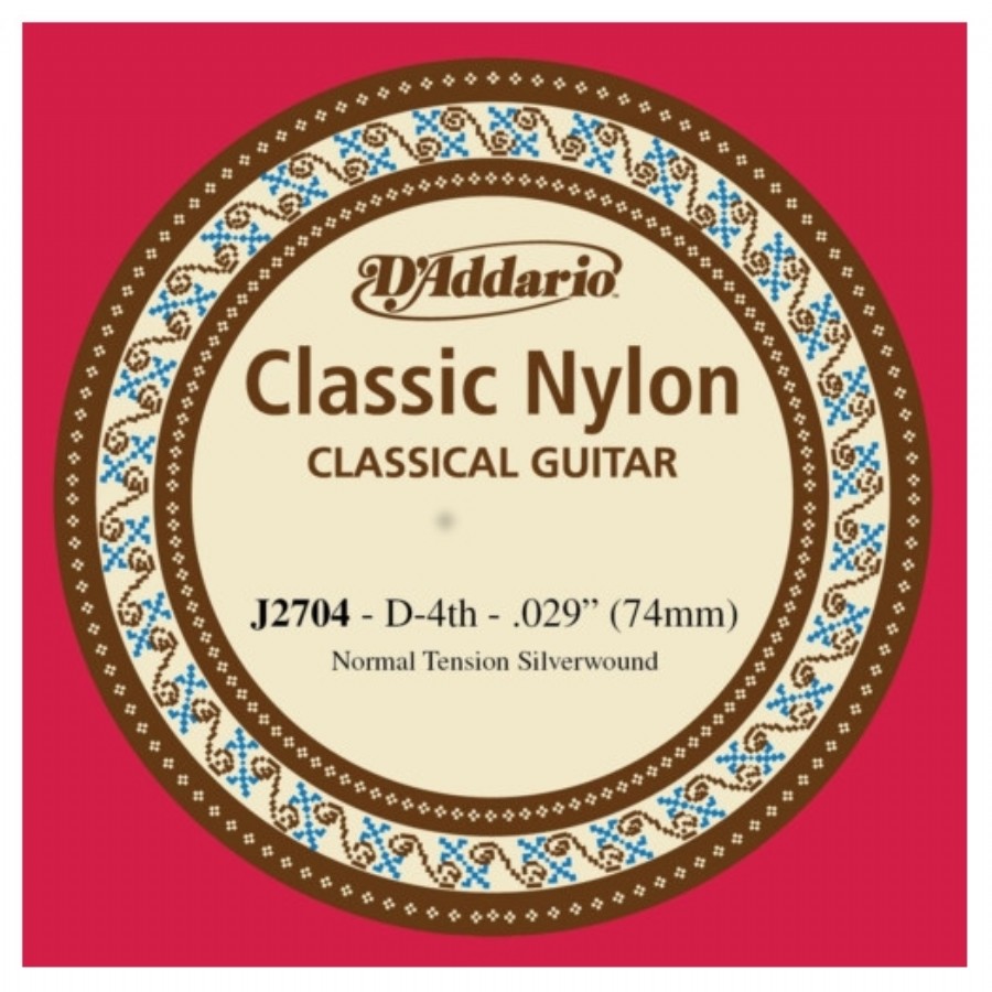 D'Addario Classic Nylon Normal Tension Silverwound Re - J2704 Klasik Gitar Tek Tel (Sarımlı)