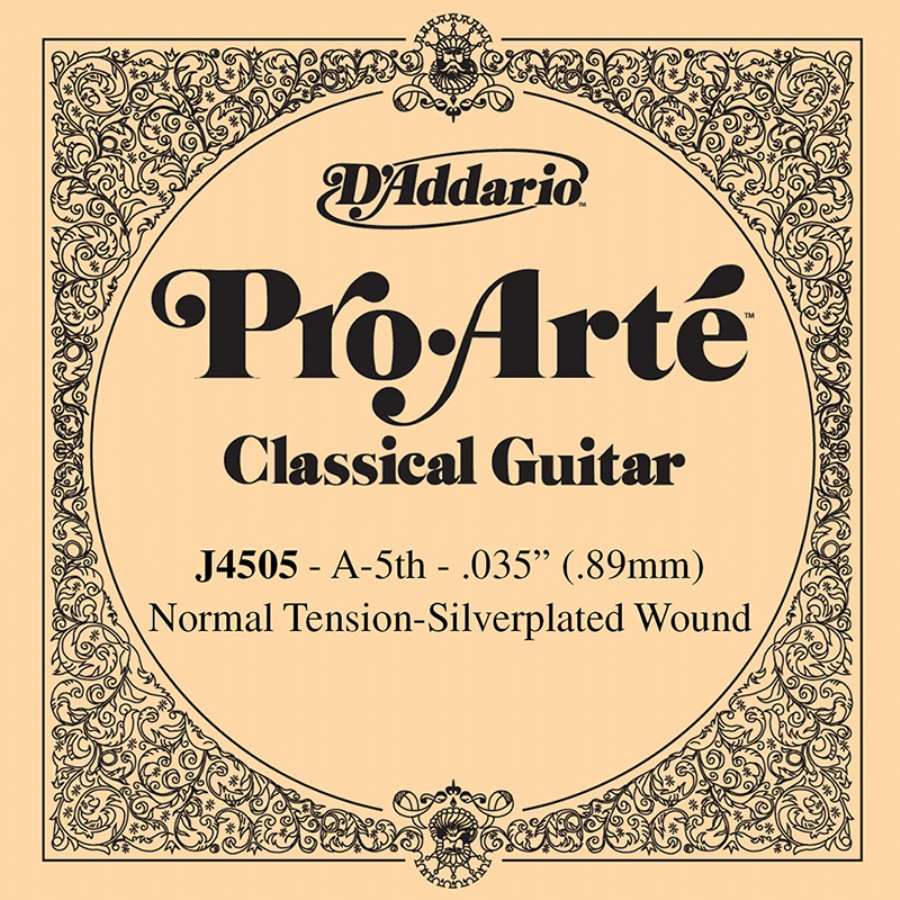 D'Addario Classic Guitar Normal Silverplated Wound Single A-La - J4505 Klasik Gitar Tek Tel