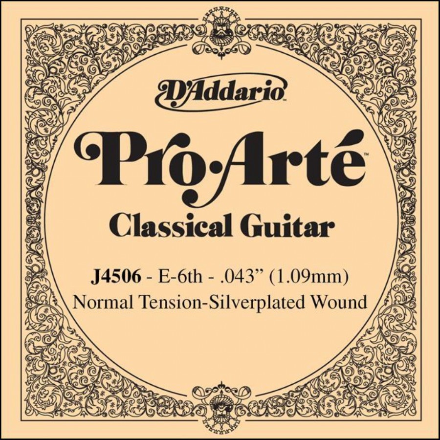 D'Addario Classic Guitar Normal Silverplated Wound Single E-Mi - J4506 Klasik Gitar Tek Tel