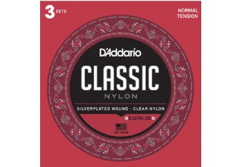 D'Addario EJ27N-3D Student Nylon, Normal Tension 3 Paket Takım Tel - Klasik Gitar Teli