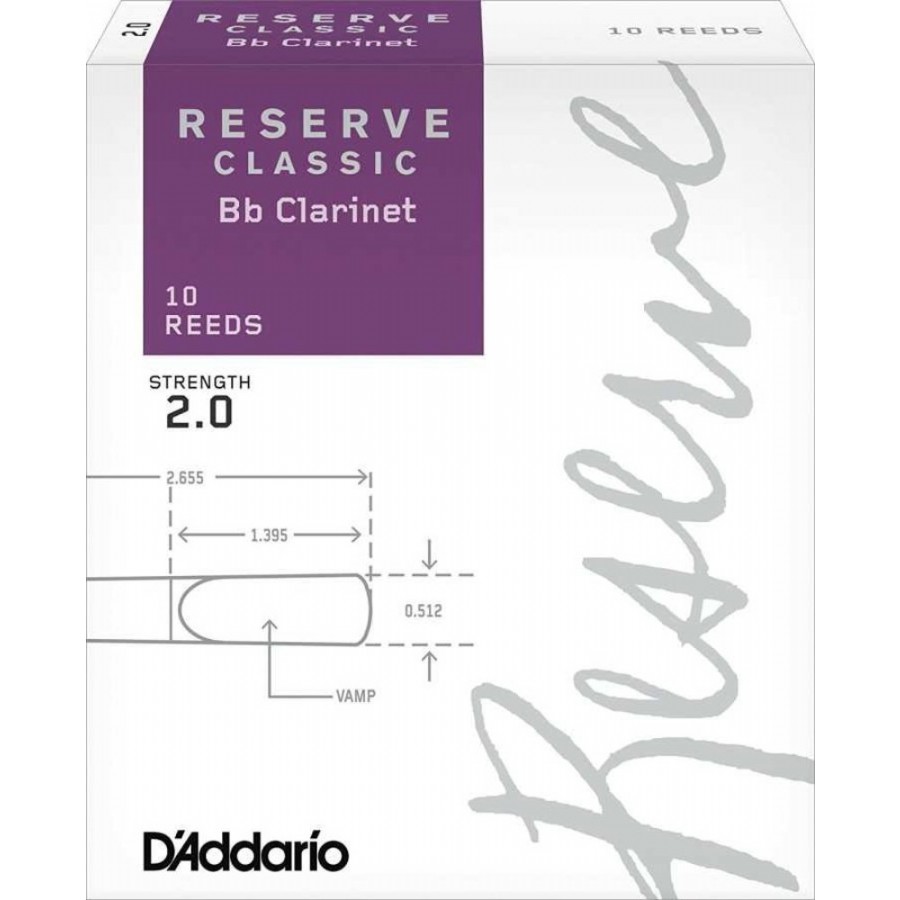 DAddario Reserve Classic Clarinet Reeds 2 - DCT1020 Sib Klarnet Kamışı