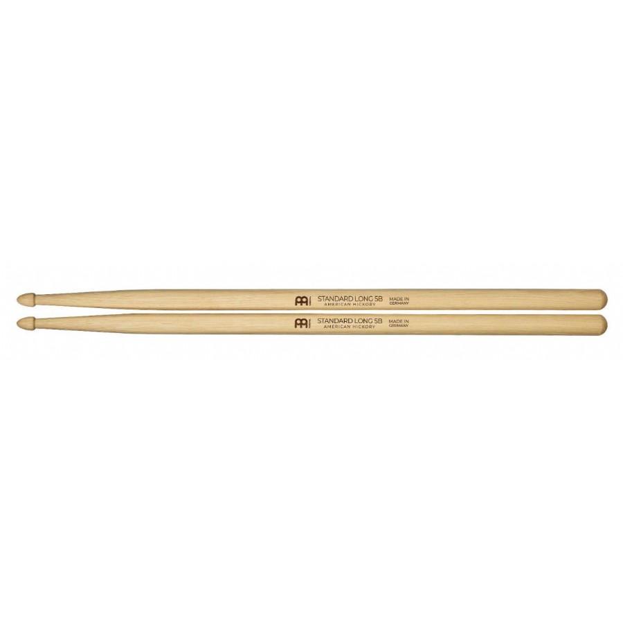 Meinl SB104 Standard Long 5B Hickory Wood Tip Drum Stick Baget
