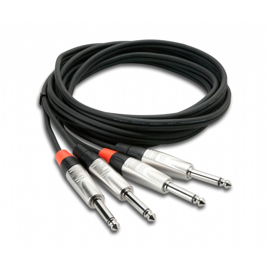 Hosa Technology Pro 1/4 TS (M) - 1/4 TS (M) HPP-015X2 Balanssız Çift kablo 4.5 mt