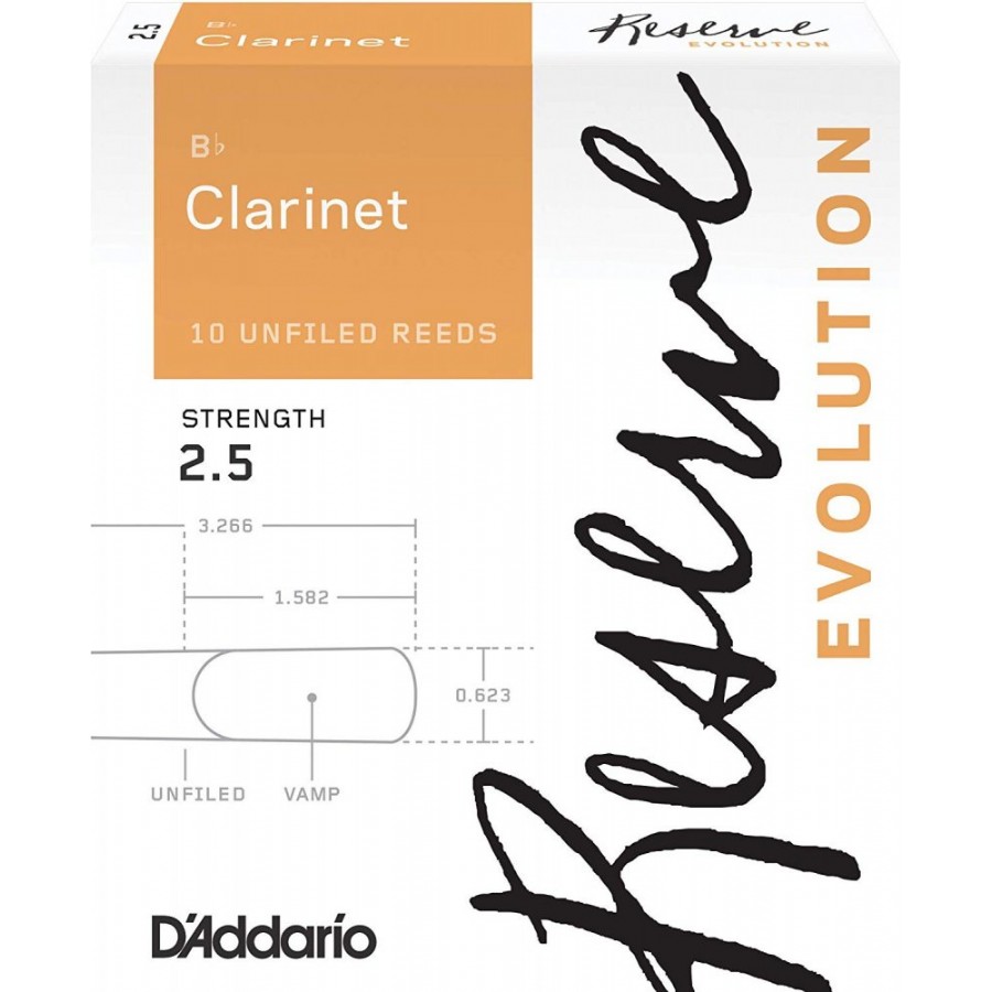 D'Addario Reserve Evolution Clarinet Reeds 2,5 - DCE1025 Sib Klarnet Kamışı