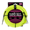 Ernie Ball Neon - Yellow Braided Straight / Angle Instrument Cable P06080 - (3 metre)