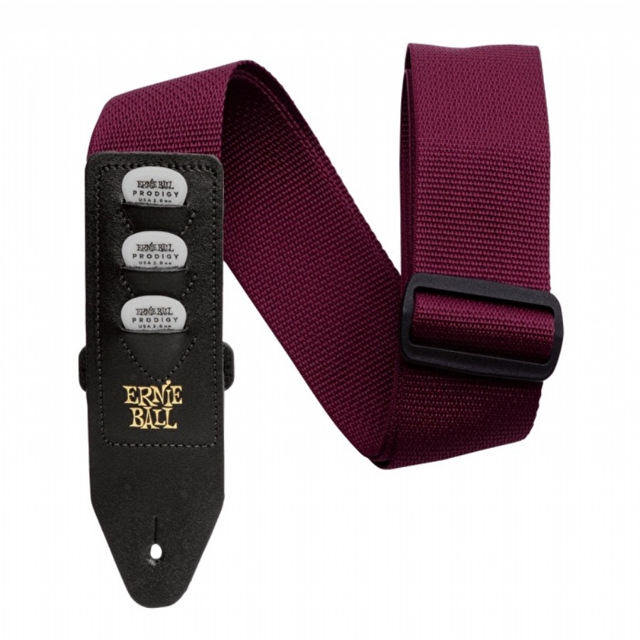 Ernie Ball Pickholder Strap P04688 - Burgundy Gitar Askısı