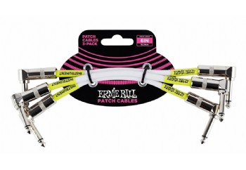 Ernie Ball P06051 Ultraflex Patch Cables, Pack of 3 - Pedal Ara Kablosu (15 cm)