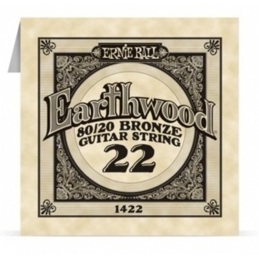 Ernie Ball P01422 Earthwood 80/20 Bronze Acoustic Single Strings 022 Tek Tel Akustik Gitar Tek Tel