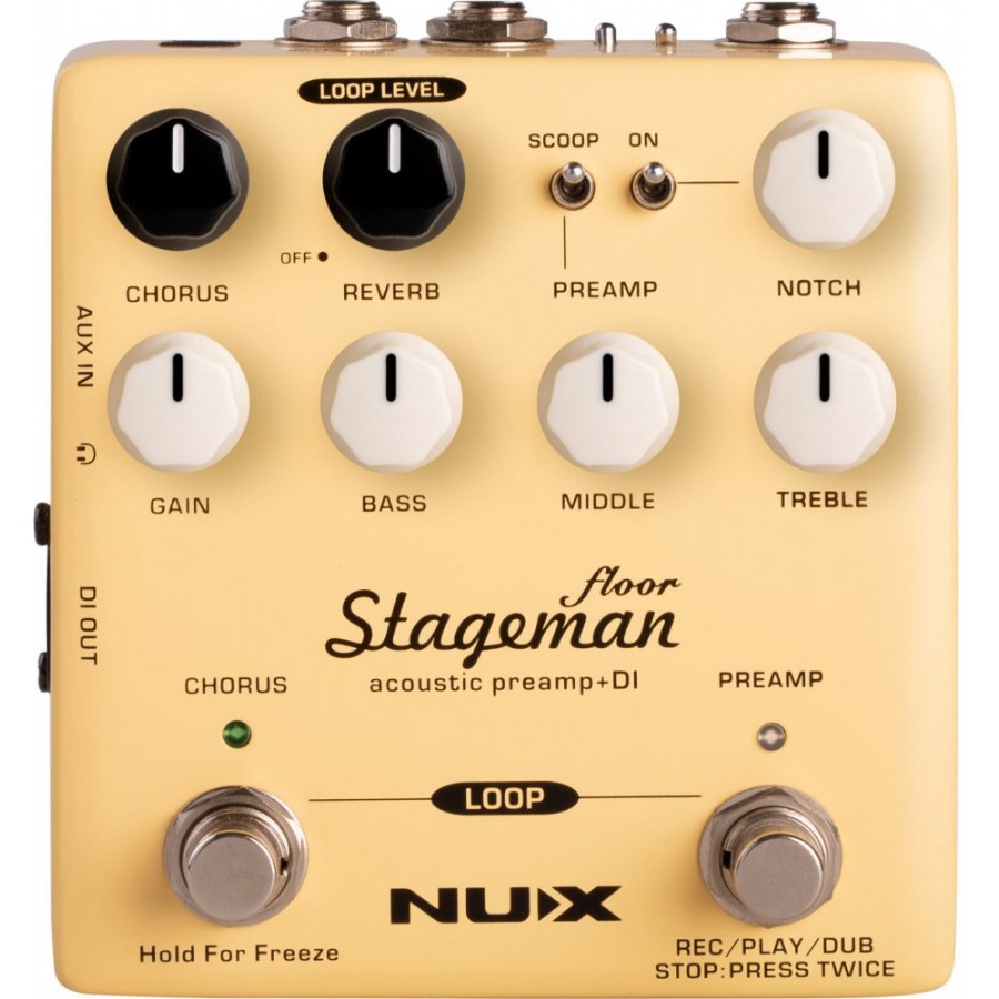 Nux NAP-5 Stageman Floor Acoustic Preamp and DI with Effects Akustik Gitar Preamp