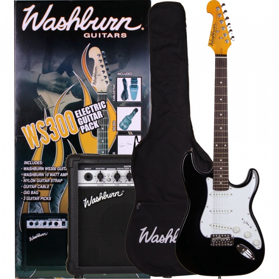 Washburn WS300 PACK Black Elektro Gitar Seti