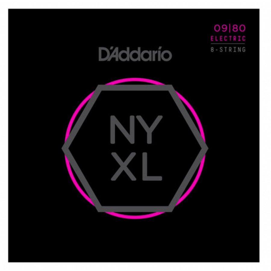 D'Addario NYXL0980 Super Light 8-String Set 8 Telli Elektro Gitar Teli 09-80