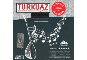 Turkuaz DBT 522 0.22mm Pyramid Tıraşlı + Krom Bamlı Takım Tel - Divan Bağlama Teli 022