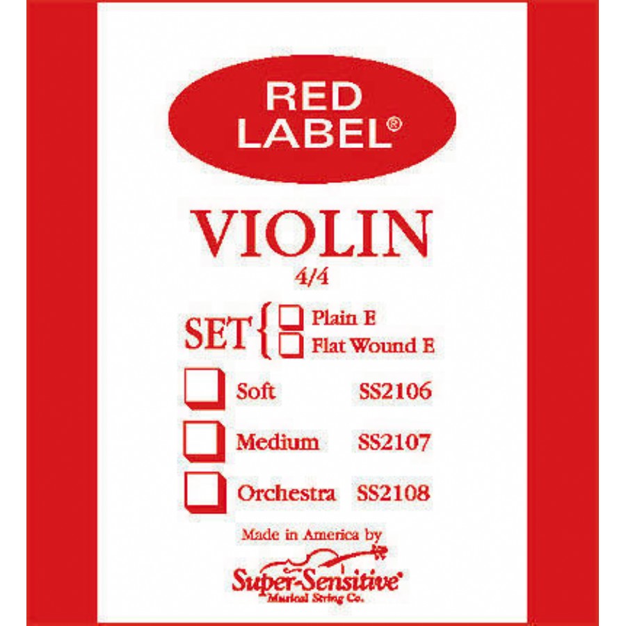 Super Sensitive Red Label Violin Set Re (D) - Tek Tel Keman Teli