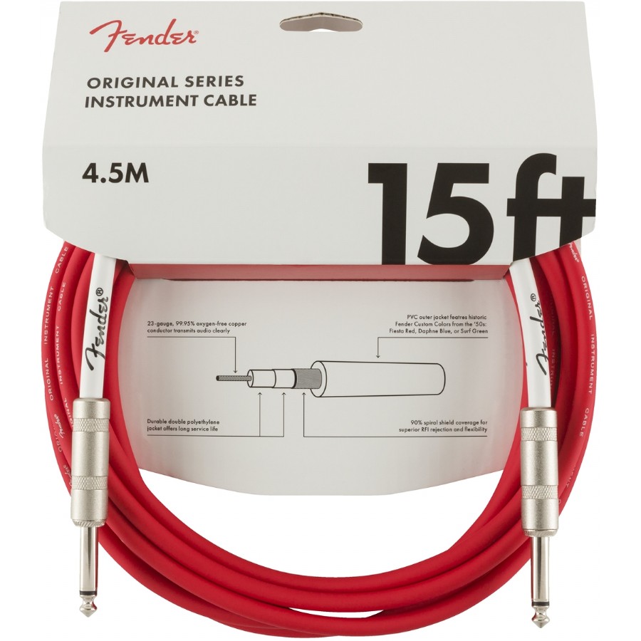 Fender Original Series Instrument Cables 4.5 Metre - Fiesta Red Enstrüman Kablosu