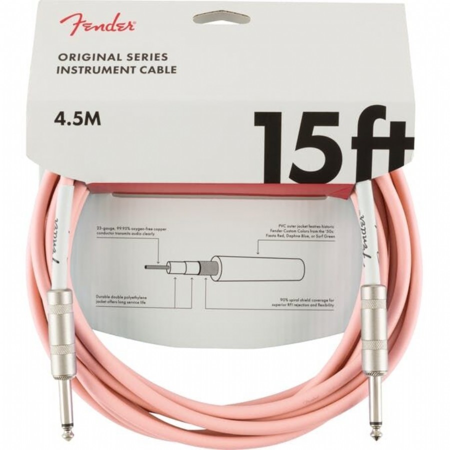 Fender Original Series Instrument Cables 4.5 Metre - Pink Enstrüman Kablosu