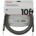 Fender Professional Series Instrument Cable, Tweed 3 Metre - Gray Tweed