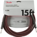 Fender Professional Series Instrument Cable, Tweed 4.5 Metre - Red Tweed